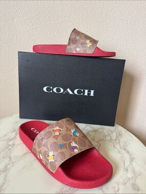Coach Udele Whimsical Cat Printed Slide